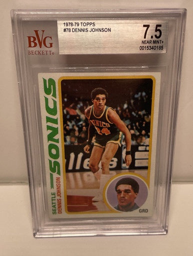 1978-79 Topps Dennis Johnson Rookie Card BVG 7.5 NM+ Sonics Celtics HOF Great RC