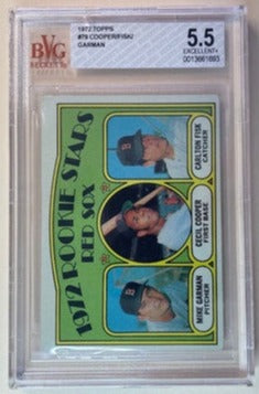 1972 Topps #79 Red Sox Rookies Cecil Cooper / Carlton Fisk RC BVG 5.5 EX+