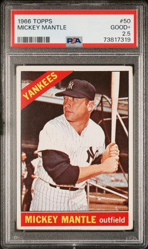 1966 Topps #50 Mickey Mantle PSA 2.5 GD+
