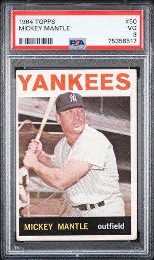 1964 Topps #50 Mickey Mantle / PSA 3 / C6517