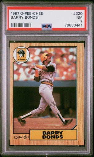 1987 O-Pee-Chee OPC #320 Barry Bonds RC / PSA 7 / C3441