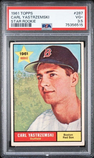 1961 TOPPS BASEBALL #287 CARL YASTRZEMSKI PSA 4 VG-EX HOF BOSTON RED SOX