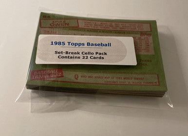 1985 Topps Baseball Complete Set Break Cello Pack MLB Vintage Lot NM MT 22ct